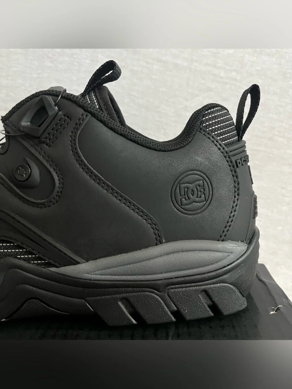 DC Navigator Work Black Sneakers with Gray Accents and BOA Quick Laces